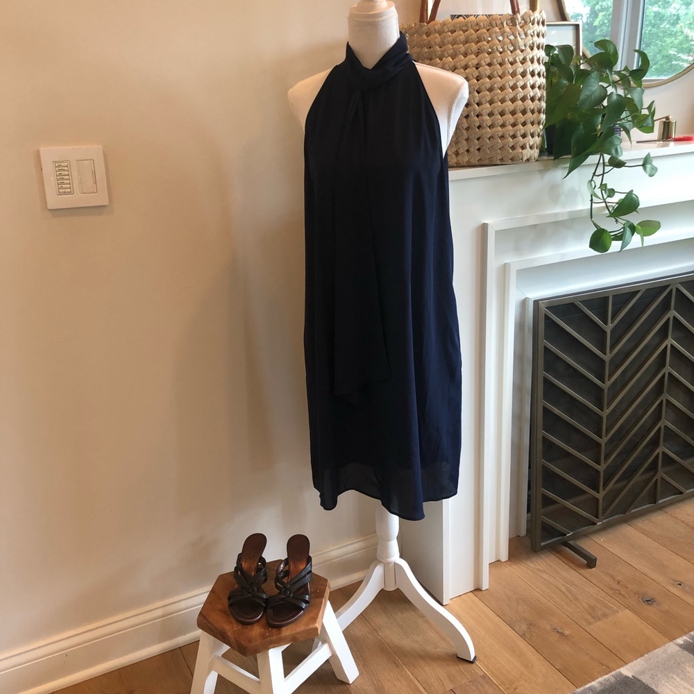 Worthington Sleeveless MIDI Mock Neck Dress with Front Sash -Size M